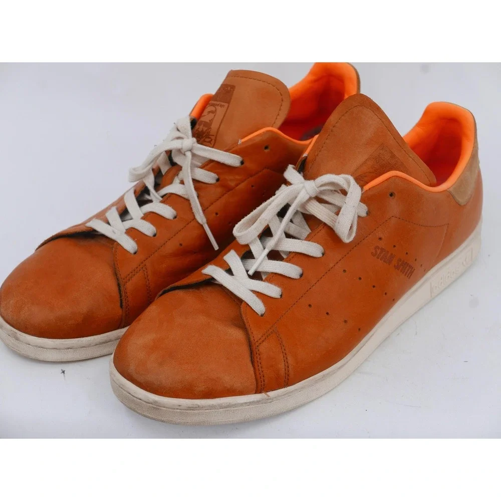 Adidas Stan Smith Shoes Orange Leather Tennis Sneakers Men's Size 16 BB0040